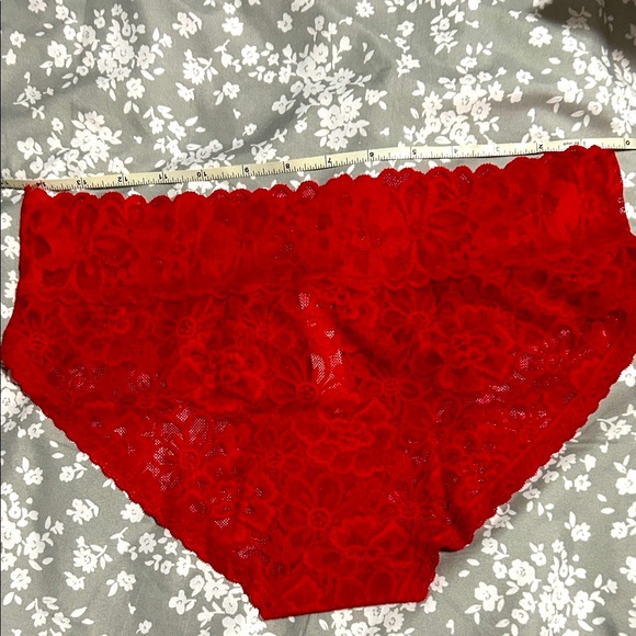 Victoria's Secret floral Lace Red Hipster panties SzL (looks Med) see pics - Picture 5 of 7